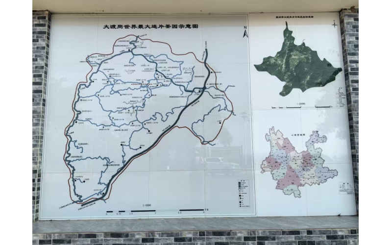 大渡岗世界最大连片茶园示意图Schematic diagram of the world's largest contiguous tea garden in Dadugang